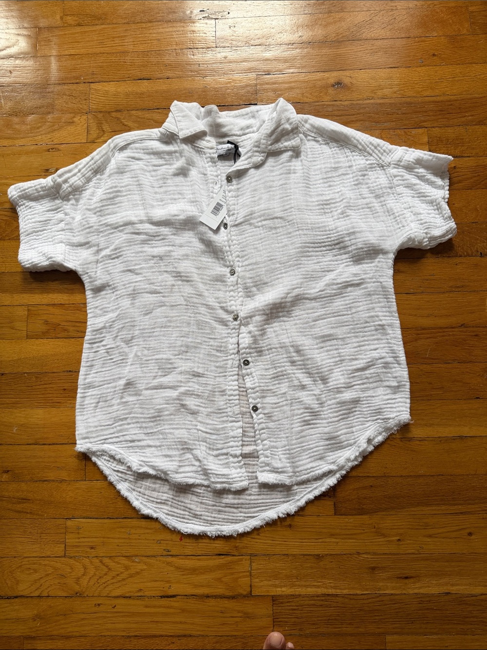 Michael Stars White Bailey Button Down Double Gauze